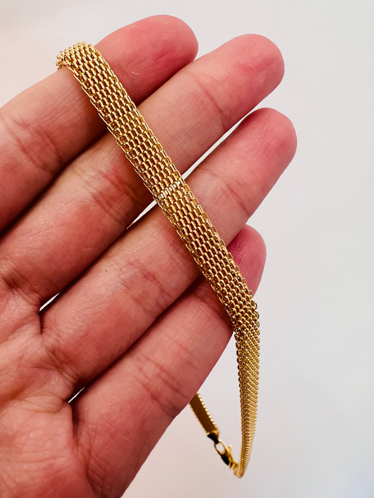 18KT Gold Filled Necklaces, Gold Filled 6mm Mesh Necklace | Bold Woven Chain by HAUS OF MONOGRAM