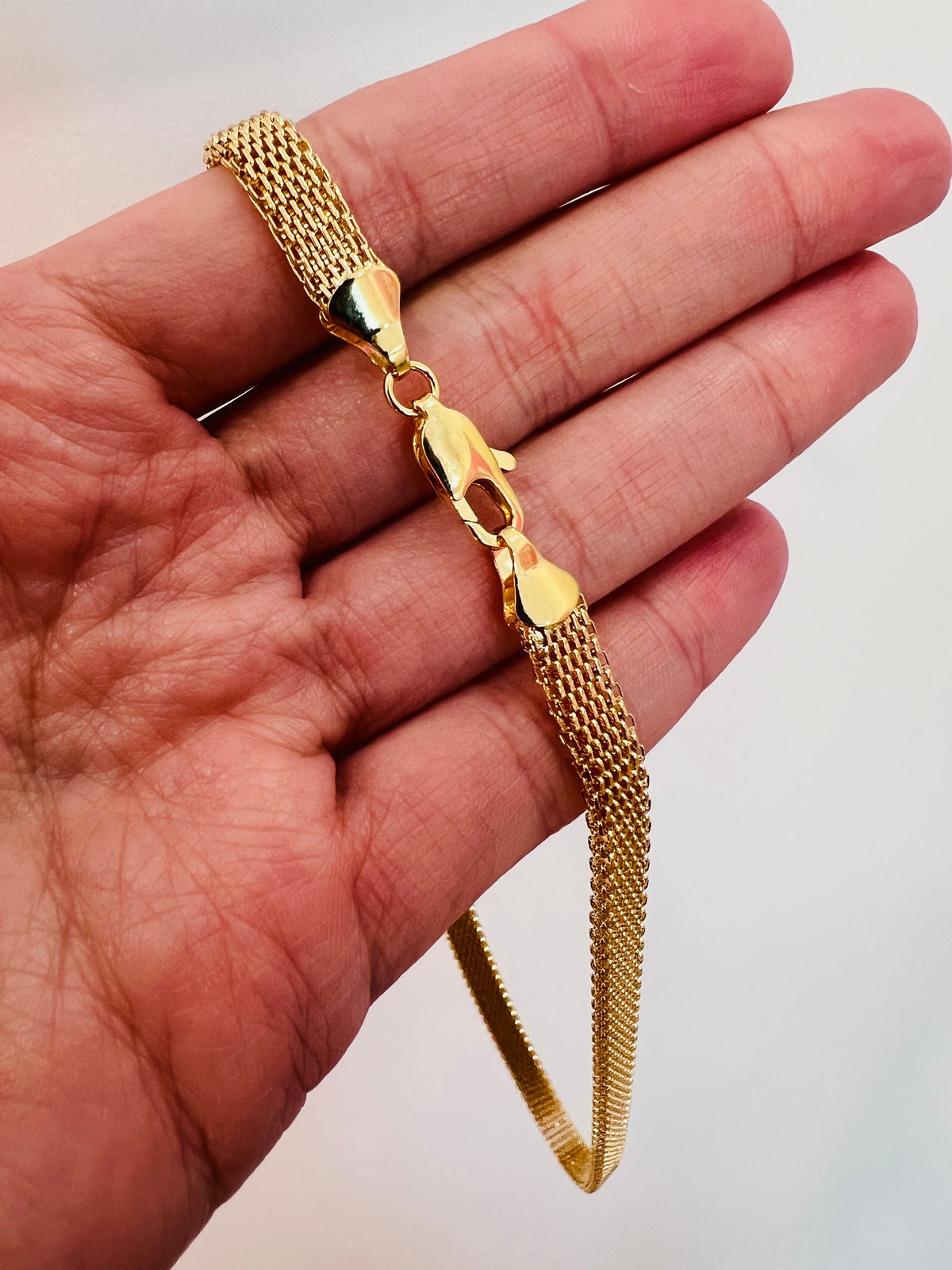 18KT Gold Filled Necklaces, Gold Filled 6mm Mesh Necklace | Bold Woven Chain by HAUS OF MONOGRAM