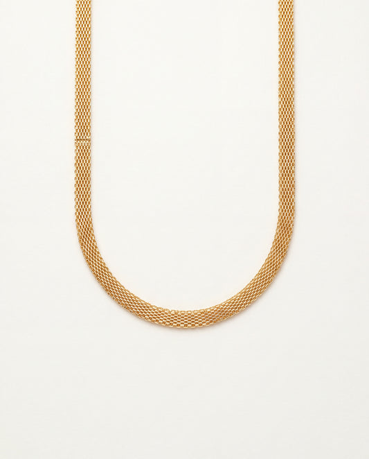 18KT Gold Filled Necklaces, Gold Filled 6mm Mesh Necklace | Bold Woven Chain by HAUS OF MONOGRAM