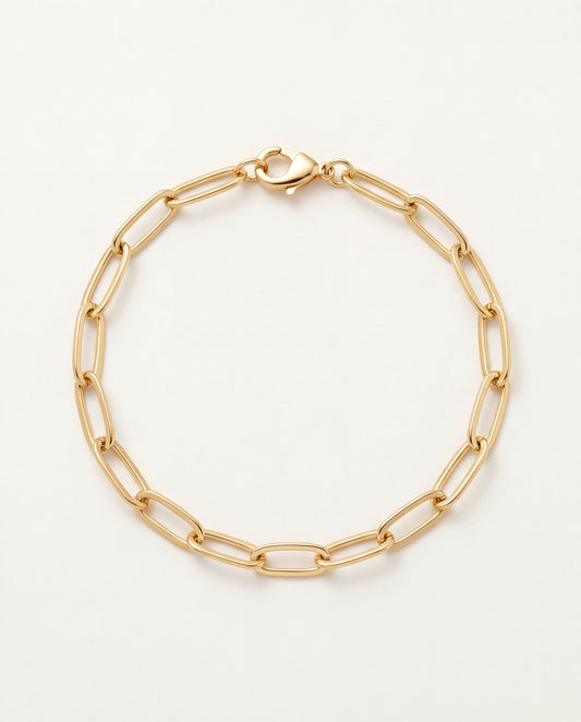 18KT Gold Filled Bracelets, Gold Filled 6mm Oval Paperclip Bracelet | Bold Links by HAUS OF MONOGRAM