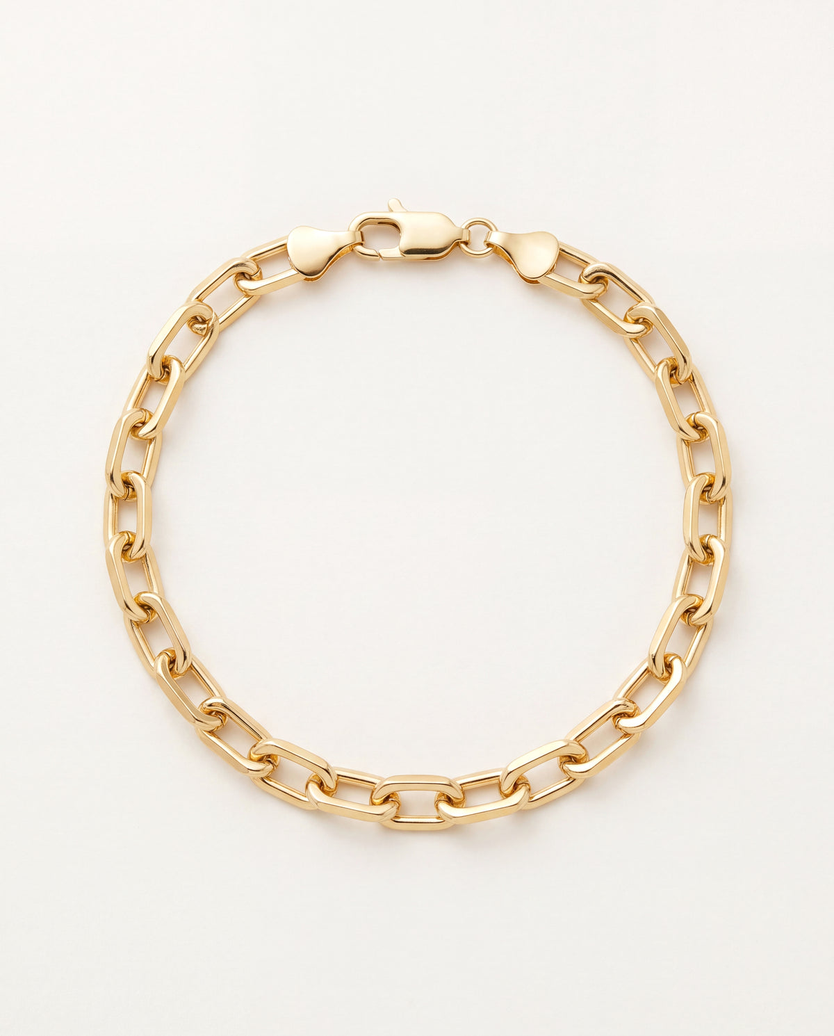 18KT Gold Filled Bracelets, Gold Filled 6mm Paperclip Bracelet | Sleek Chain Links by HAUS OF MONOGRAM