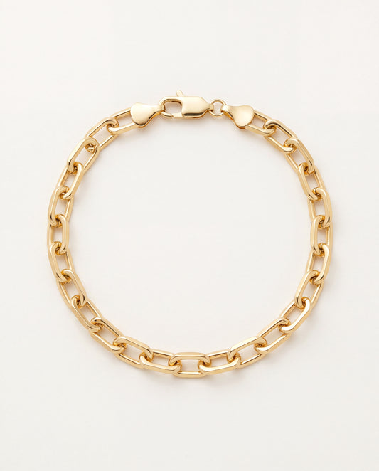 18KT Gold Filled Bracelets, Gold Filled 6mm Paperclip Bracelet | Sleek Chain Links by HAUS OF MONOGRAM