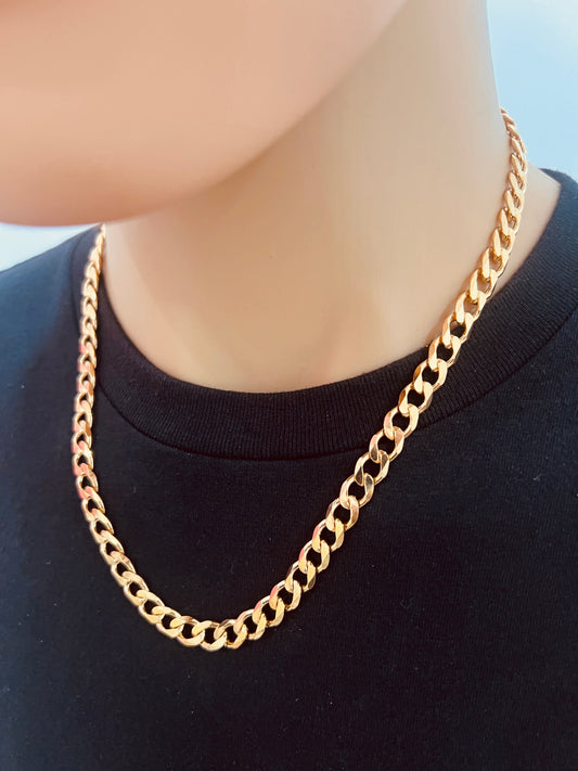 18KT Gold Filled Necklaces, Gold Filled 7mm Curb Chain | Bold, Classic, Unmissable by HAUS OF MONOGRAM