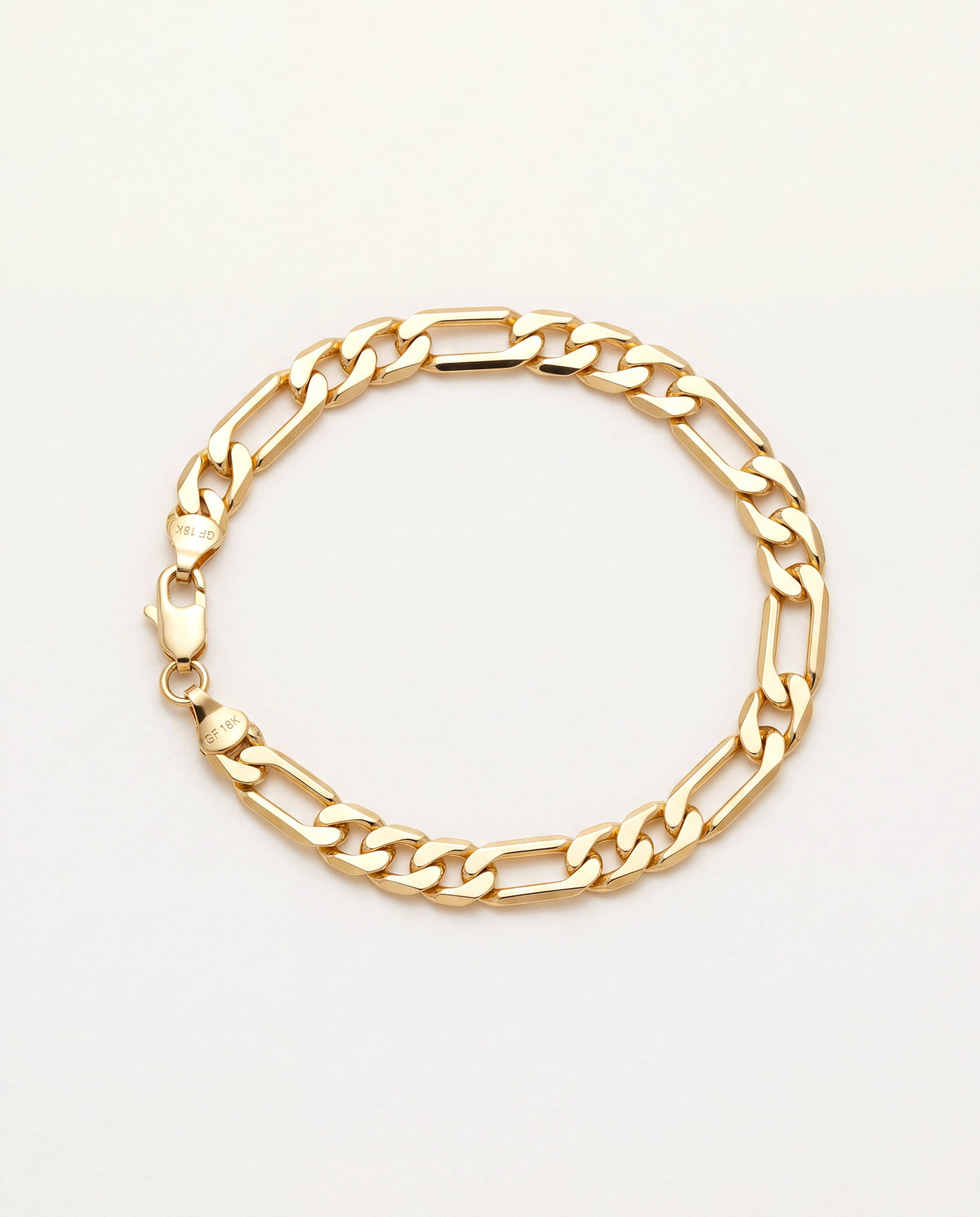 18KT Gold Filled Bracelets, Gold Filled 7mm Figaro Bracelet | Bold Everyday Statement Piece by HAUS OF MONOGRAM