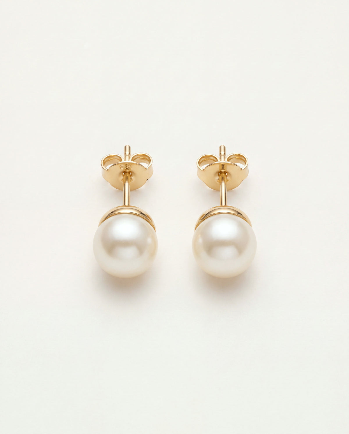18KT Gold Filled Earrings, Gold Filled 7mm Pearl Stud Earrings | Timeless Elegance with a Lustrous Touch by HAUS OF MONOGRAM