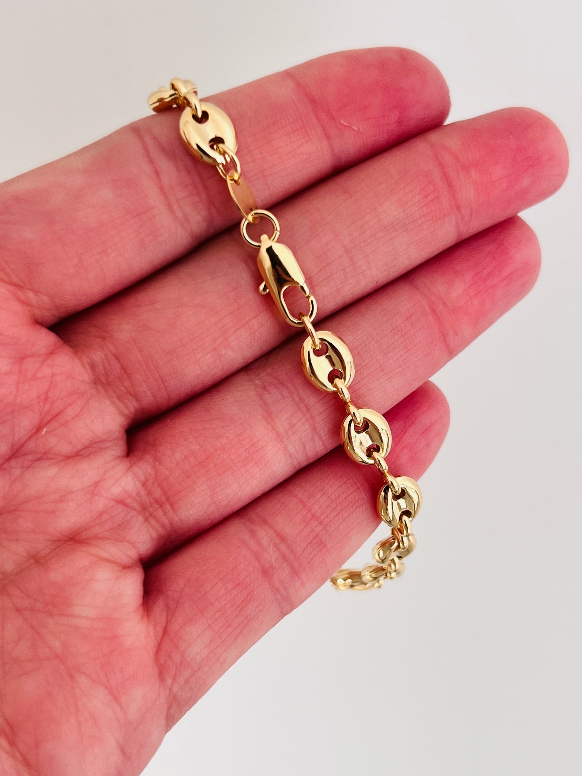 18KT Gold Filled Bracelets, Gold Filled 7mm Puff Bracelet | Chunky Gold Statement Bracelet by HAUS OF MONOGRAM