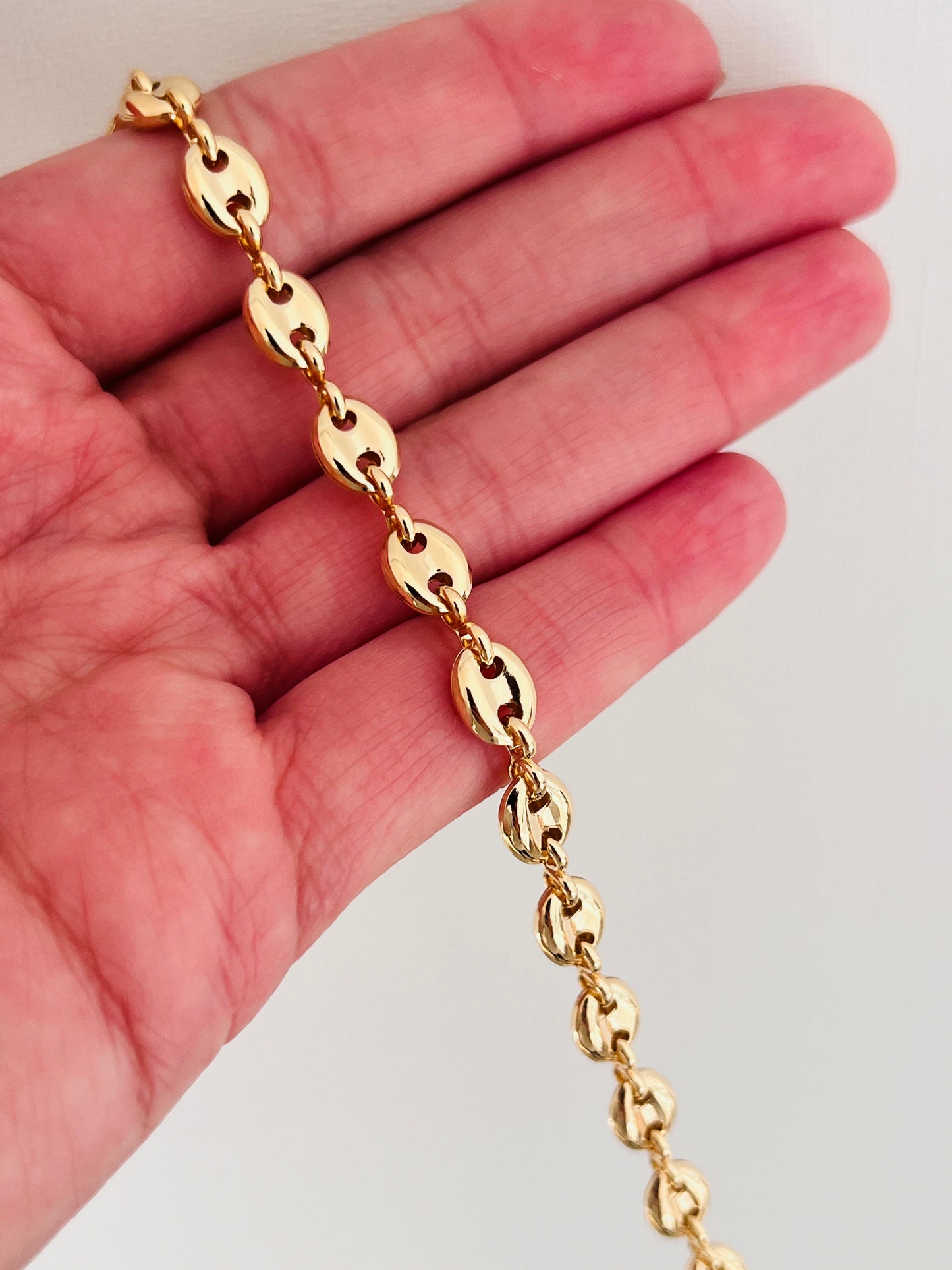 18KT Gold Filled Bracelets, Gold Filled 7mm Puff Bracelet | Chunky Gold Statement Bracelet by HAUS OF MONOGRAM