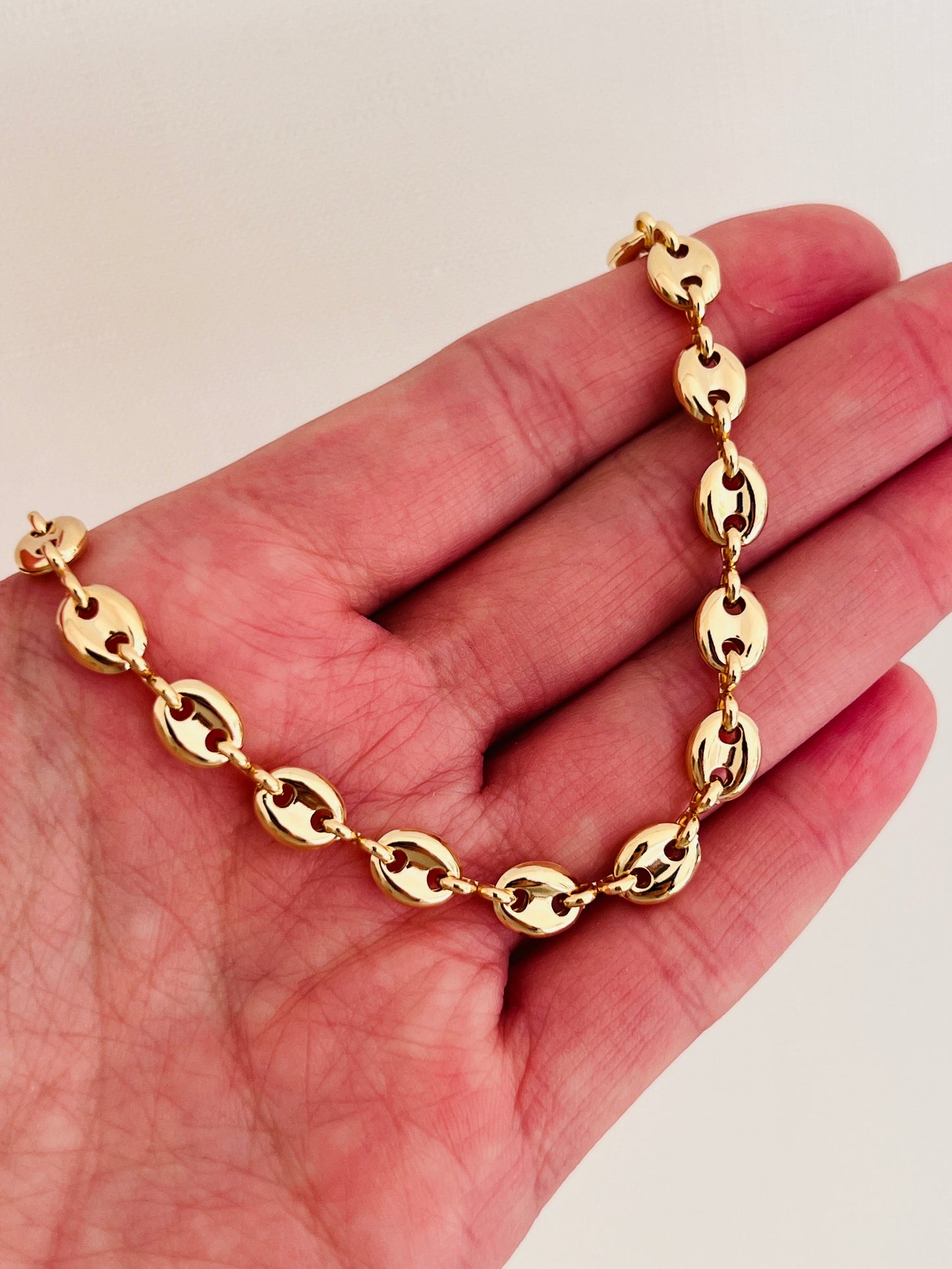 18KT Gold Filled Bracelets, Gold Filled 7mm Puff Bracelet | Chunky Gold Statement Bracelet by HAUS OF MONOGRAM