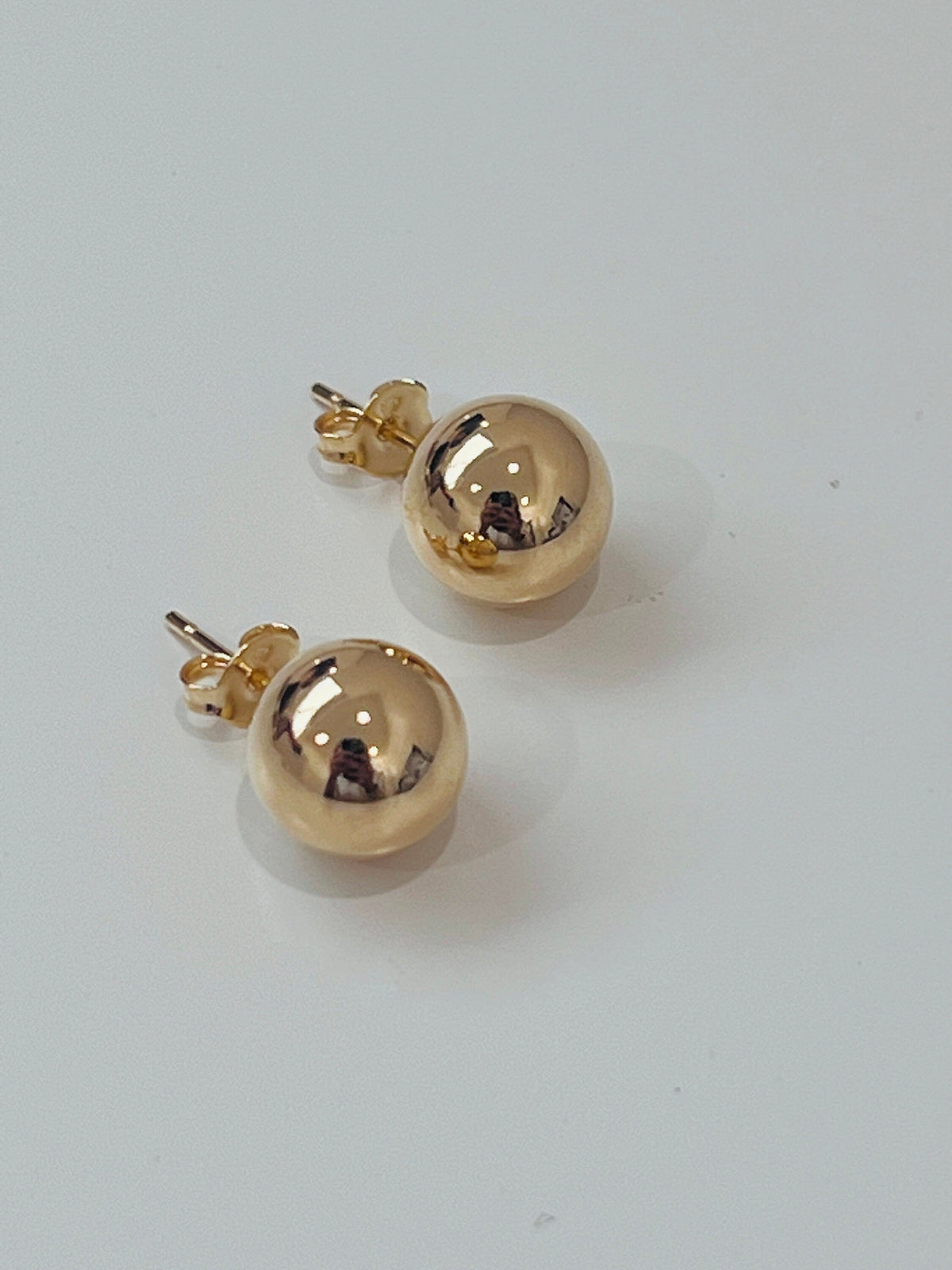 18KT Gold Filled Earrings, Gold Filled 9mm Stud Earrings | Bold Everyday Statement Studs by HAUS OF MONOGRAM