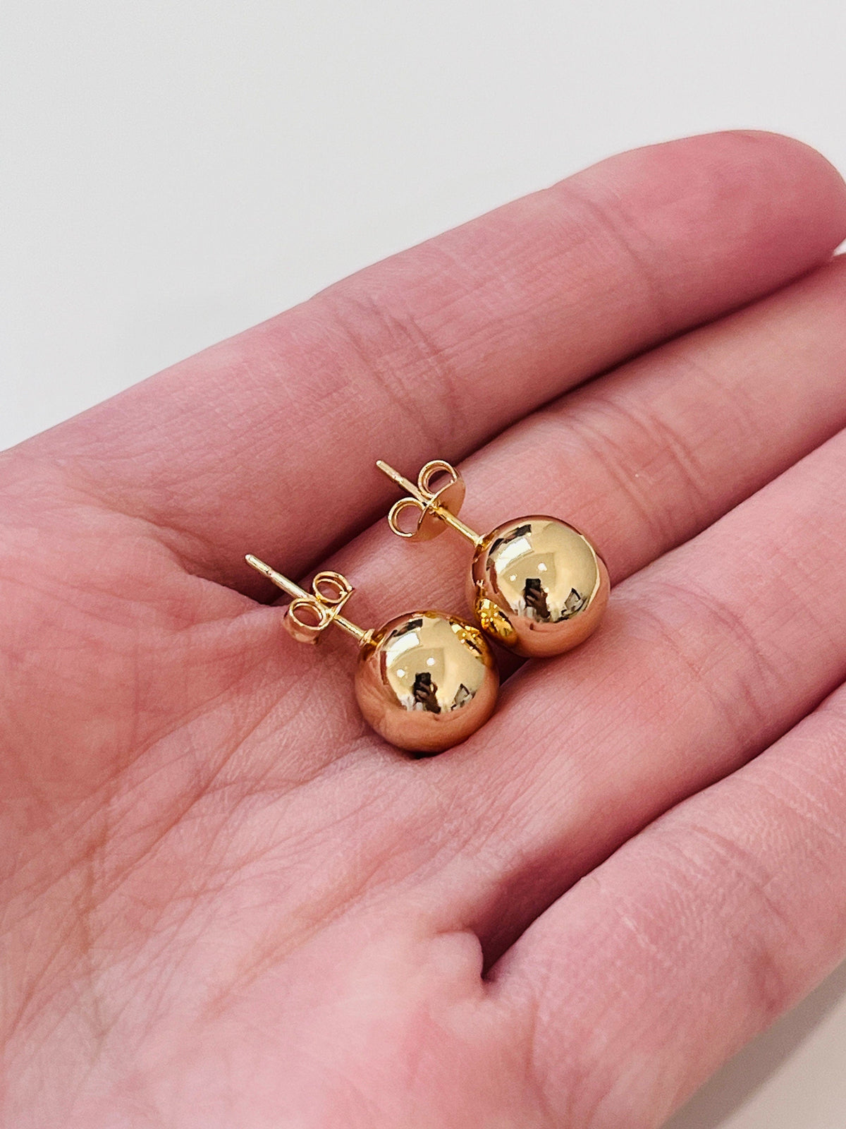 18KT Gold Filled Earrings, Gold Filled 9mm Stud Earrings | Bold Everyday Statement Studs by HAUS OF MONOGRAM