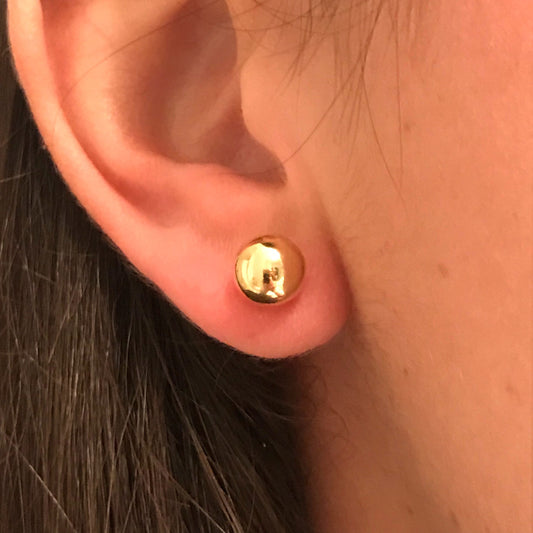18KT Gold Filled Earrings, Gold Filled 9mm Stud Earrings | Bold Everyday Statement Studs by HAUS OF MONOGRAM