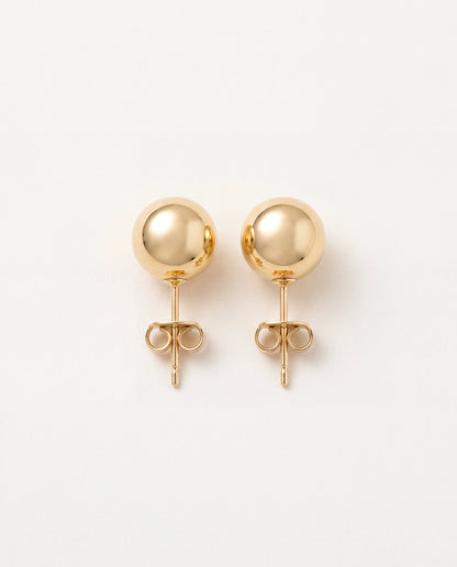 18KT Gold Filled Earrings, Gold Filled 9mm Stud Earrings | Bold Everyday Statement Studs by HAUS OF MONOGRAM