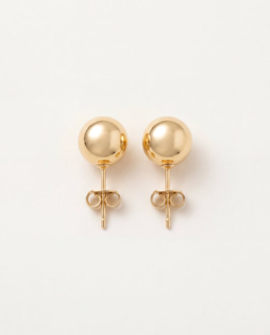 18KT Gold Filled Earrings, Gold Filled 9mm Stud Earrings | Bold Everyday Statement Studs by HAUS OF MONOGRAM