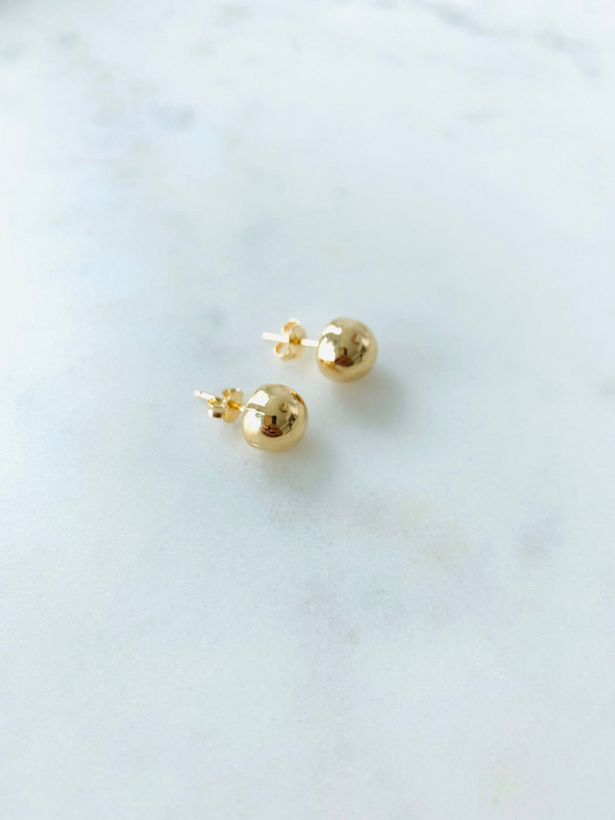 18KT Gold Filled Earrings, Gold Filled 9mm Stud Earrings | Classic Round Design by HAUS OF MONOGRAM