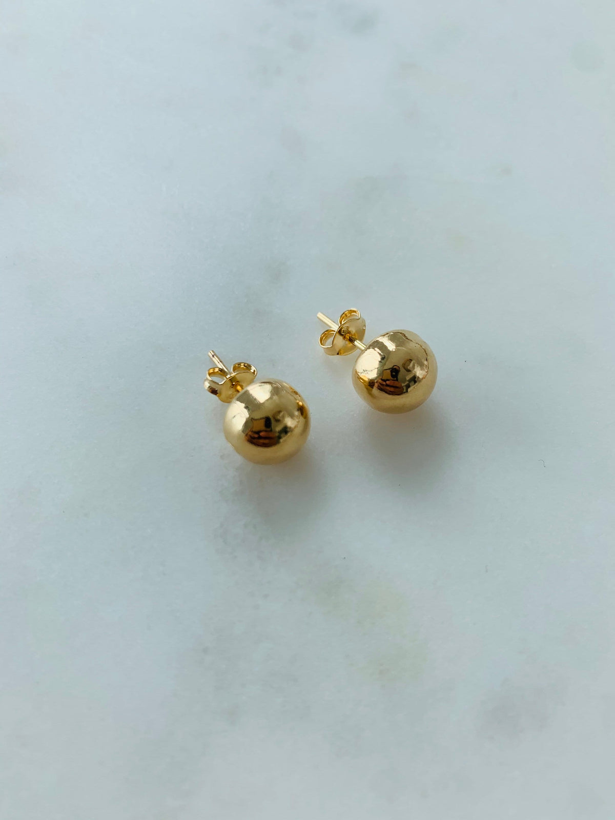 18KT Gold Filled Earrings, Gold Filled 9mm Stud Earrings | Classic Round Design by HAUS OF MONOGRAM