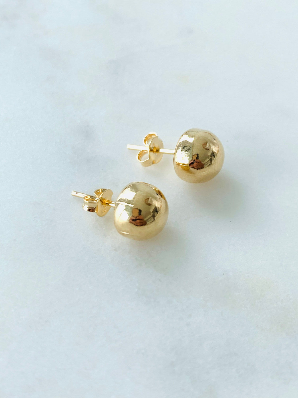 18KT Gold Filled Earrings, Gold Filled 9mm Stud Earrings | Classic Round Design by HAUS OF MONOGRAM