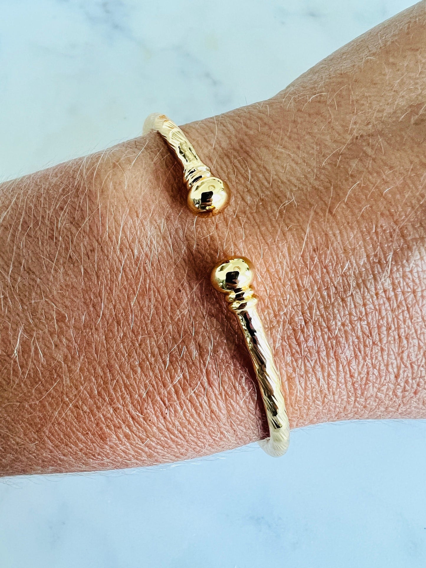 18KT Gold Filled Bangles, Gold Filled Adjustable Bangle | 2.25" 2.5" 2.75" Diameter by HAUS OF MONOGRAM