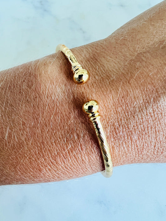 18KT Gold Filled Bangles, Gold Filled Adjustable Bangle | 2.25" 2.5" 2.75" Diameter by HAUS OF MONOGRAM