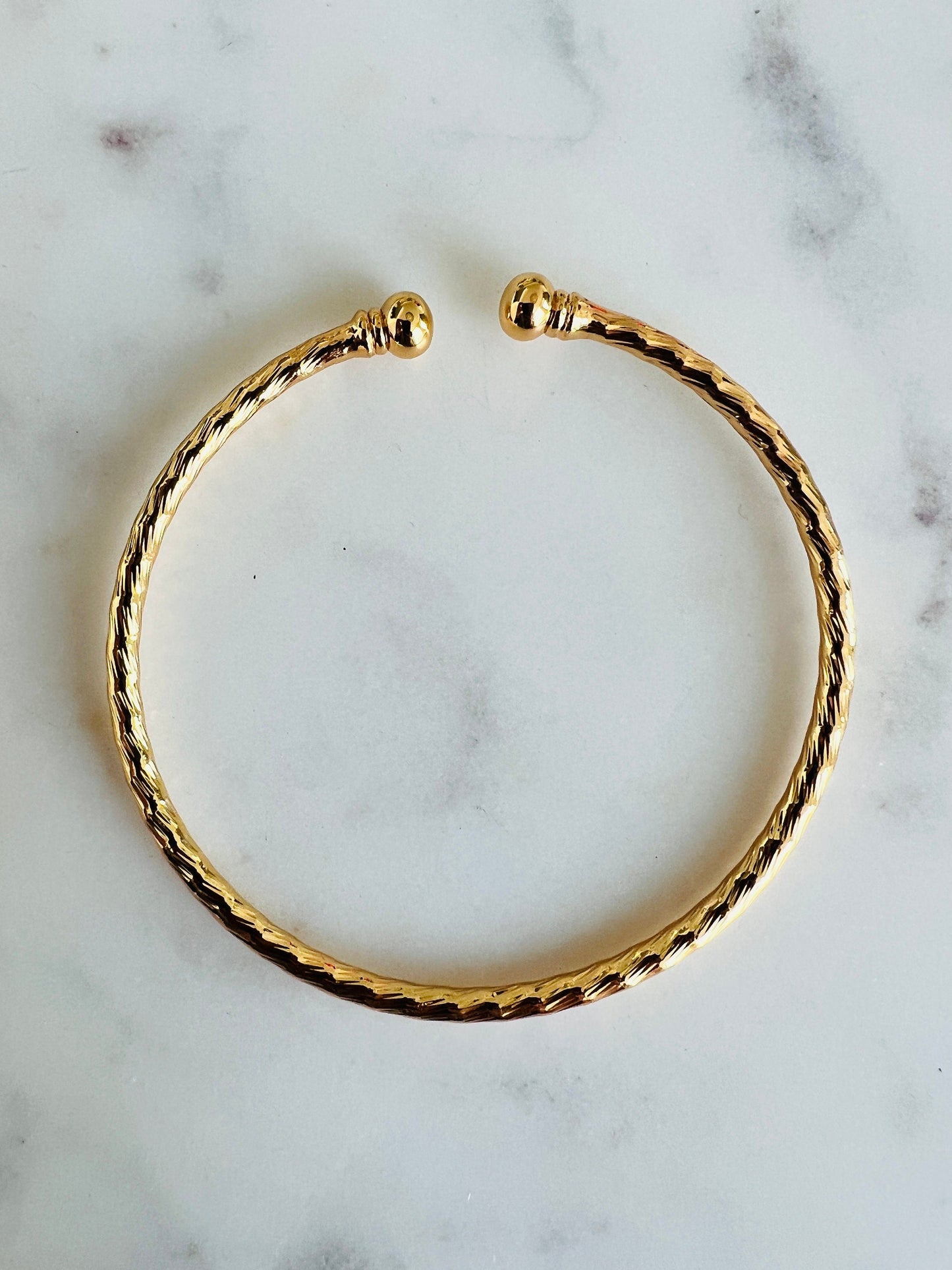 18KT Gold Filled Bangles, Gold Filled Adjustable Bangle | 2.25" 2.5" 2.75" Diameter by HAUS OF MONOGRAM