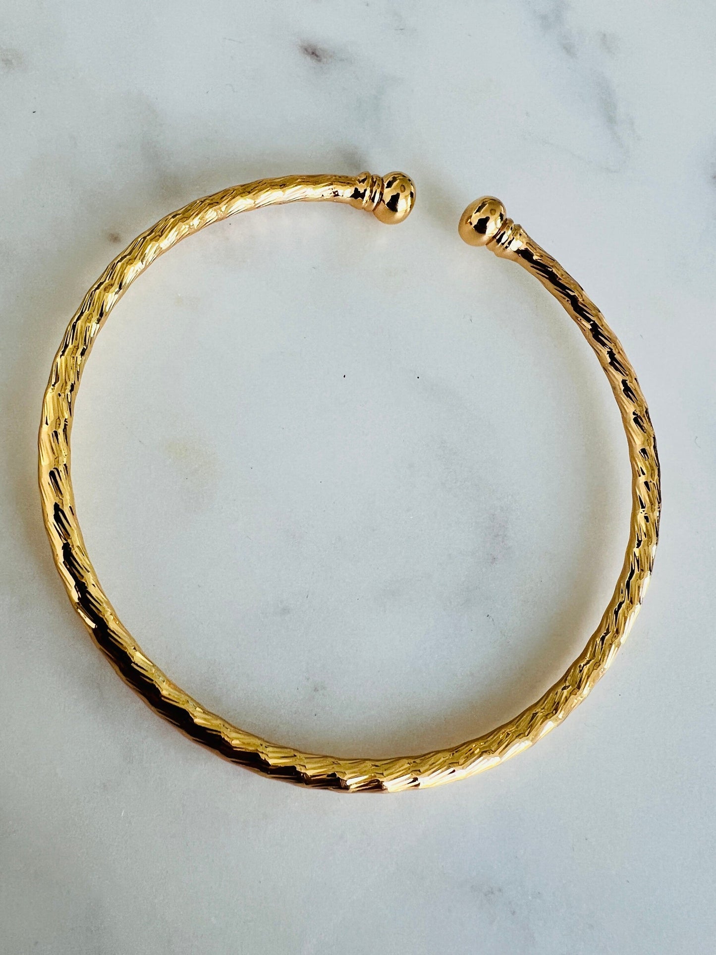 18KT Gold Filled Bangles, Gold Filled Adjustable Bangle | 2.25" 2.5" 2.75" Diameter by HAUS OF MONOGRAM