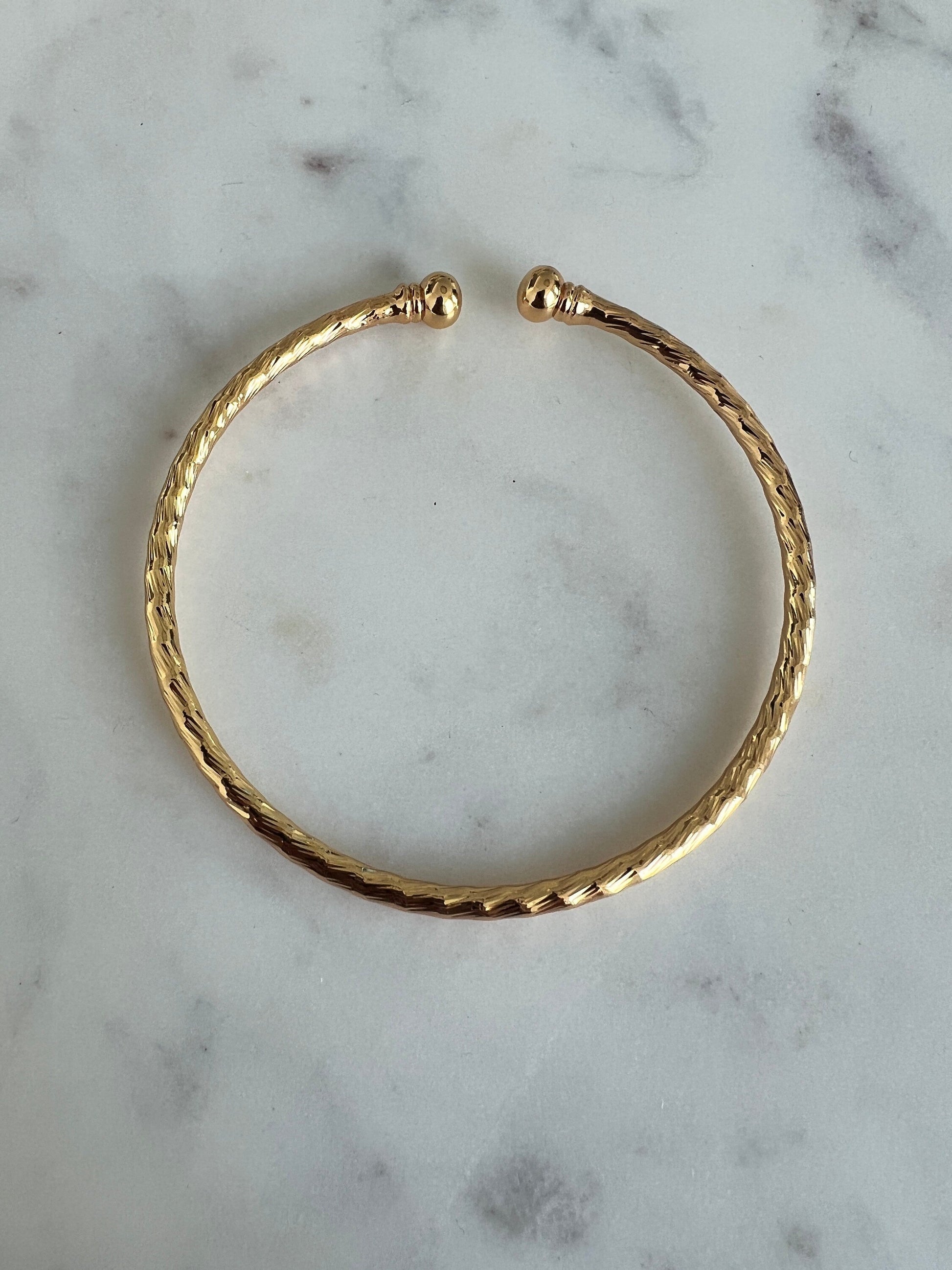 18KT Gold Filled Bangles, Gold Filled Adjustable Bangle | 2.25" 2.5" 2.75" Diameter by HAUS OF MONOGRAM