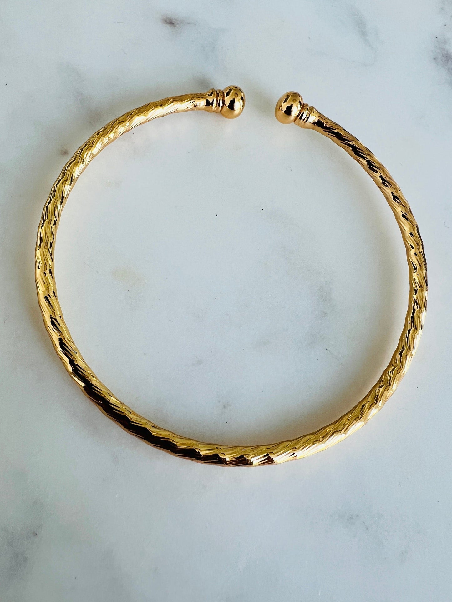 18KT Gold Filled Bangles, Gold Filled Adjustable Bangle | 2.25" 2.5" 2.75" Diameter by HAUS OF MONOGRAM