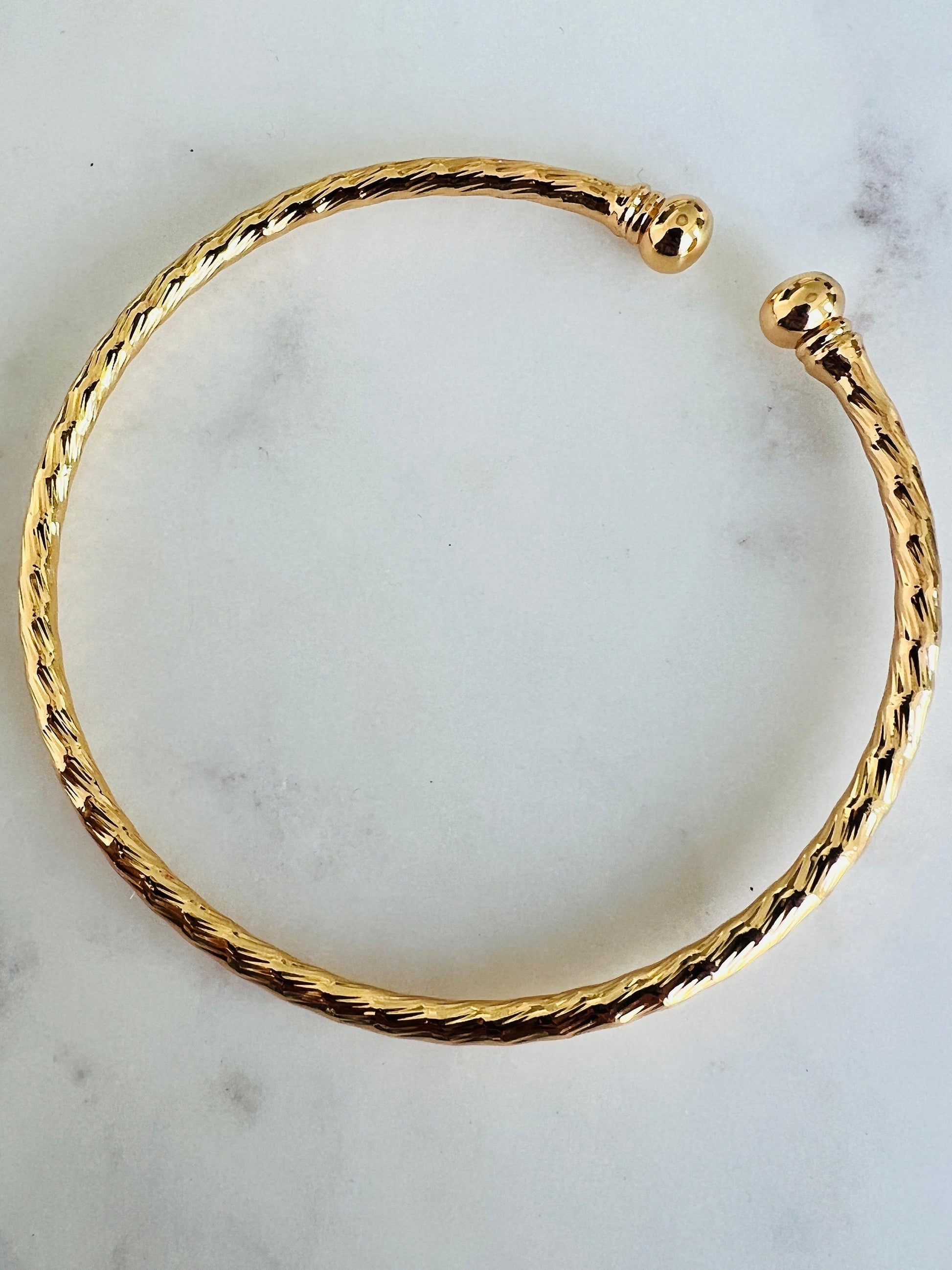 18KT Gold Filled Bangles, Gold Filled Adjustable Bangle | 2.25" 2.5" 2.75" Diameter by HAUS OF MONOGRAM