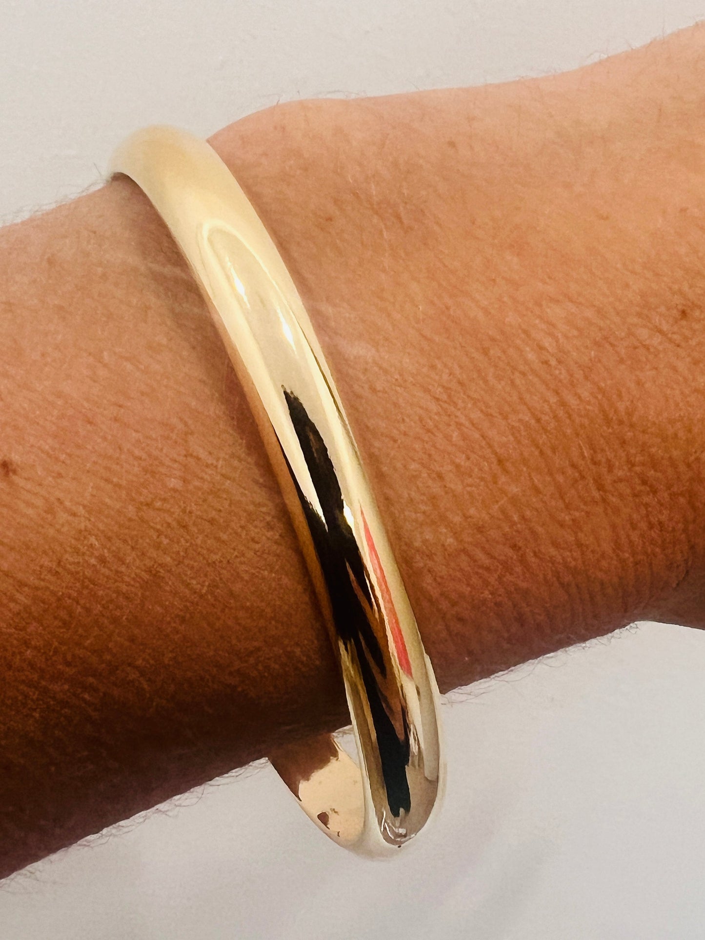18KT Gold Filled Bangles, Gold Filled Adjustable Bangle | 6mm Wide | 2.5" Diameter by HAUS OF MONOGRAM