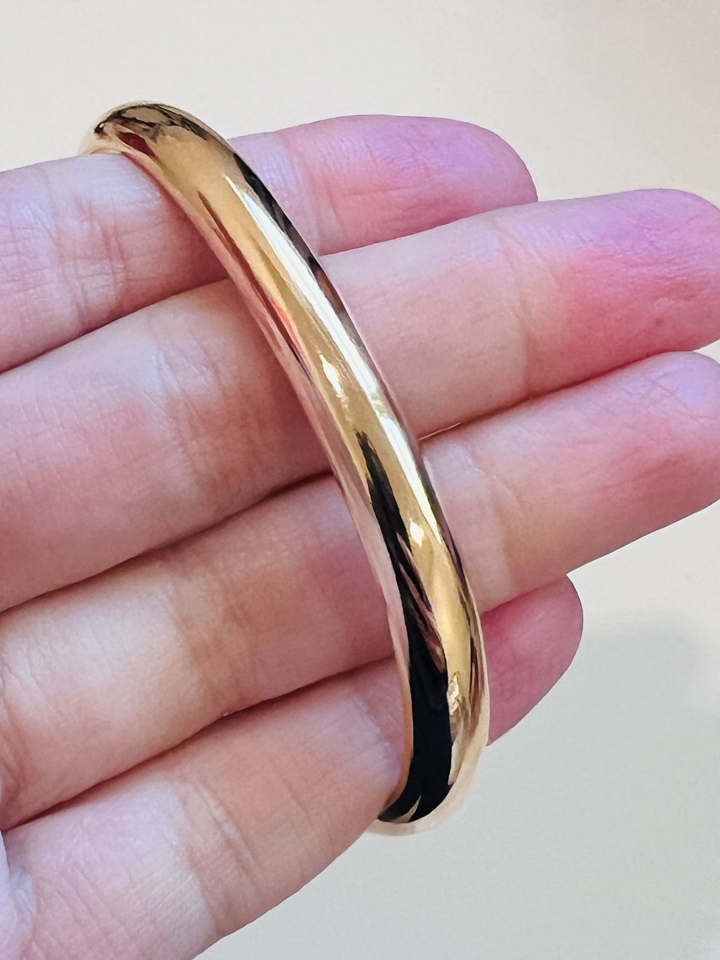 18KT Gold Filled Bangles, Gold Filled Adjustable Bangle | 6mm Wide | 2.5" Diameter by HAUS OF MONOGRAM