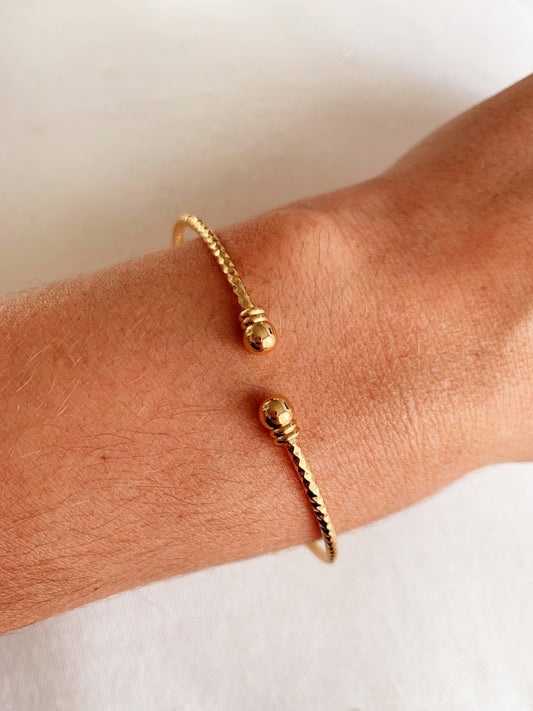 18KT Gold Filled Bangles, Gold Filled Adjustable Bangle | Minimalist Stackable Bracelet by HAUS OF MONOGRAM