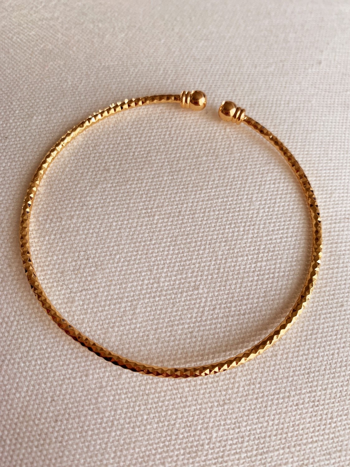 18KT Gold Filled Bangles, Gold Filled Adjustable Bangle | Minimalist Stackable Bracelet by HAUS OF MONOGRAM
