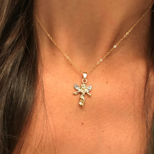 18KT Gold Filled Necklaces, Gold Filled Angel Necklace | Symbolic & Elegant by HAUS OF MONOGRAM