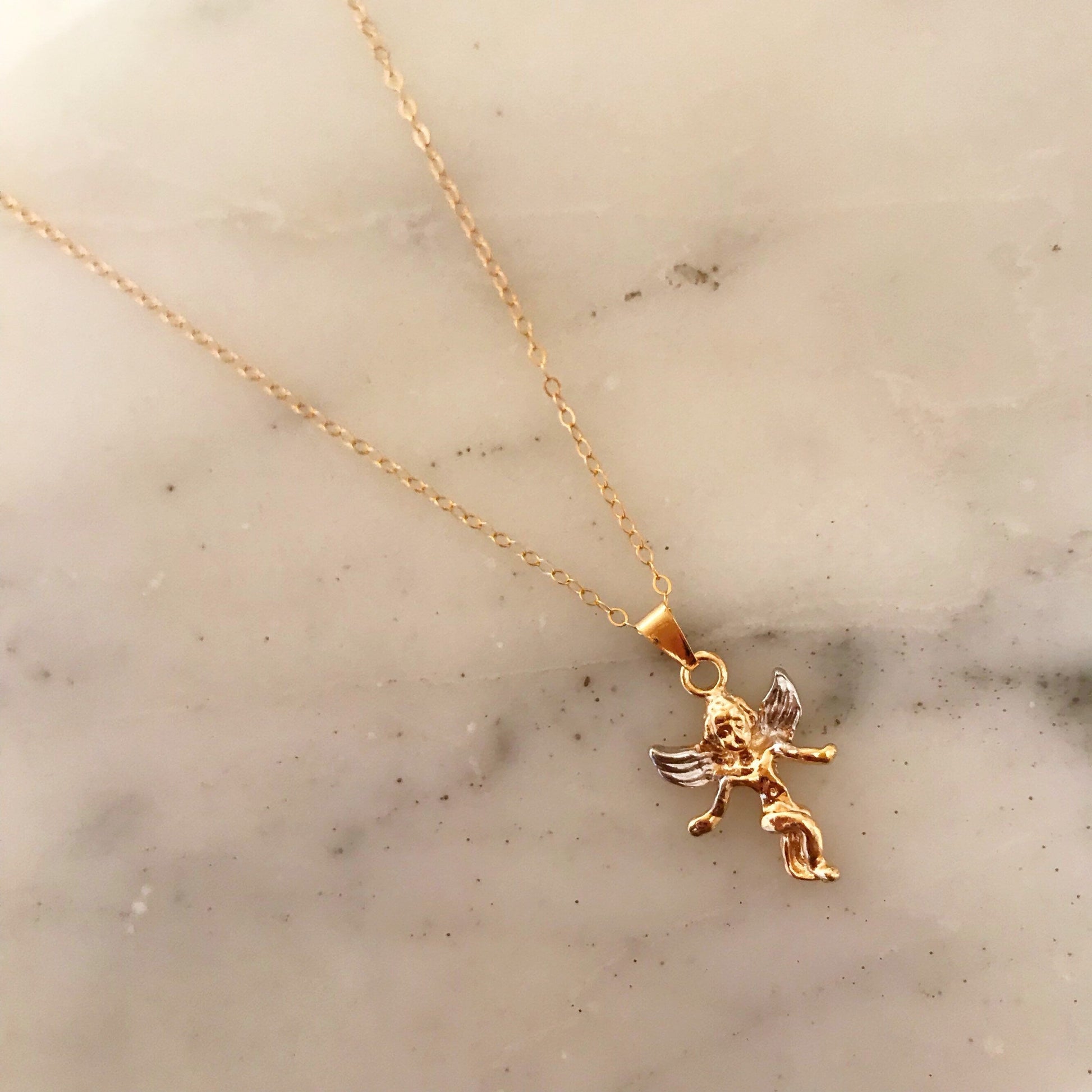 18KT Gold Filled Necklaces, Gold Filled Angel Necklace | Symbolic & Elegant by HAUS OF MONOGRAM