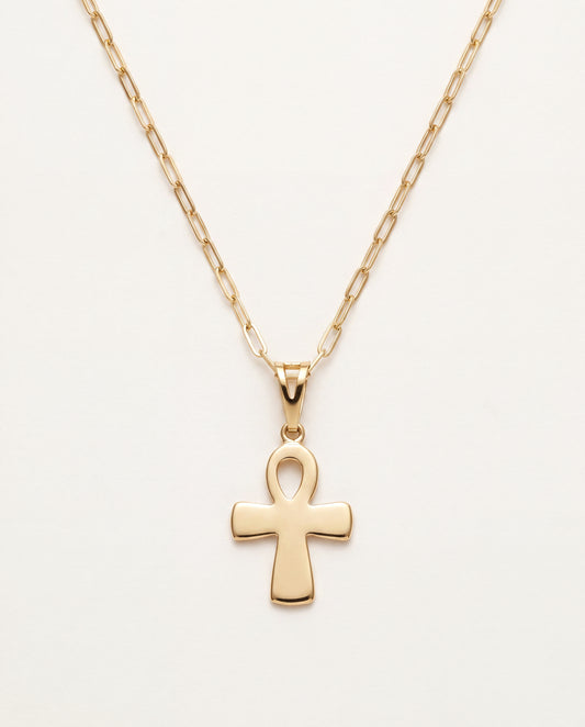 18KT Gold Filled Necklaces, Gold Filled Ankh Necklace | Pendant Size 18mm x 28mm + Bail | 16" or 18" Length by HAUS OF MON...
