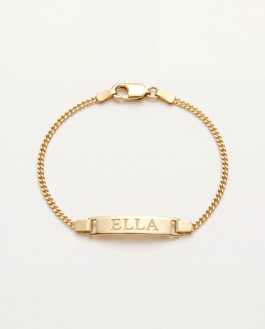 18KT Gold Filled Bracelets, Gold Filled Baby ID Bracelet | Custom Engraved Keepsake by HAUS OF MONOGRAM
