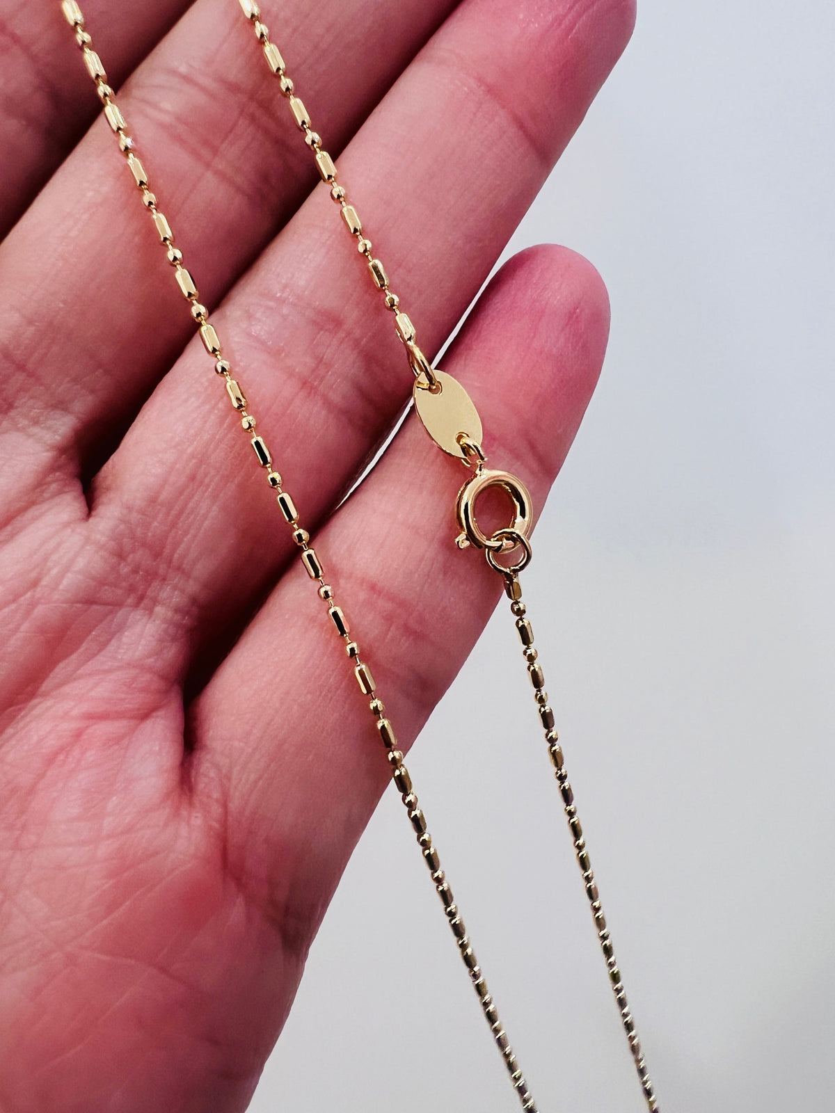 18KT Gold Filled Necklaces, Gold Filled Ball Necklace | 1mm Chain | Dainty Everyday Style by HAUS OF MONOGRAM
