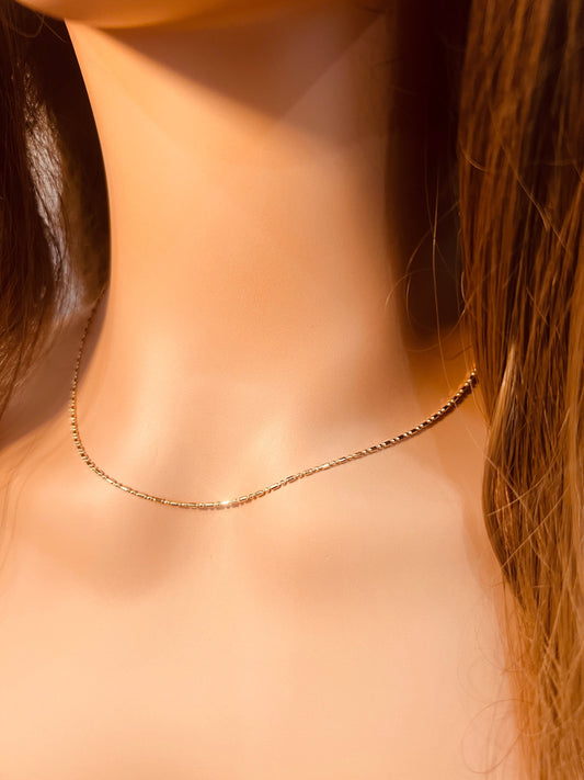 18KT Gold Filled Necklaces, Gold Filled Ball Necklace | 1mm Chain | Dainty Everyday Style by HAUS OF MONOGRAM