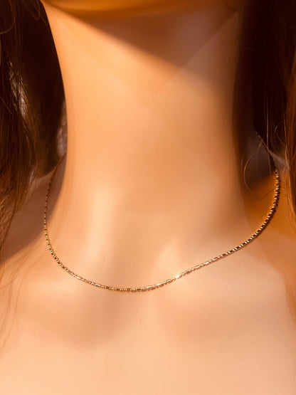 18KT Gold Filled Necklaces, Gold Filled Ball Necklace | 1mm Chain | Dainty Everyday Style by HAUS OF MONOGRAM