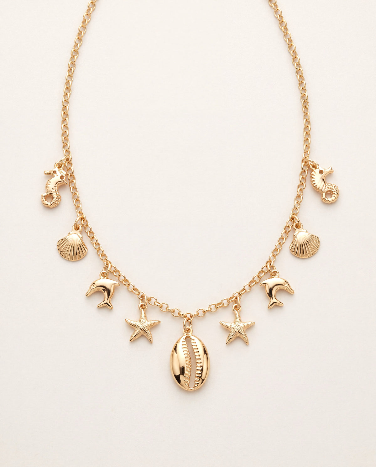 18KT Gold Filled Necklaces, Gold Filled Beach Charm Choker | Dainty Coastal Necklace by HAUS OF MONOGRAM