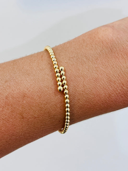 18KT Gold Filled Bangles, Gold Filled Beaded Bangle | 2mm Minimalist Bracelet by HAUS OF MONOGRAM