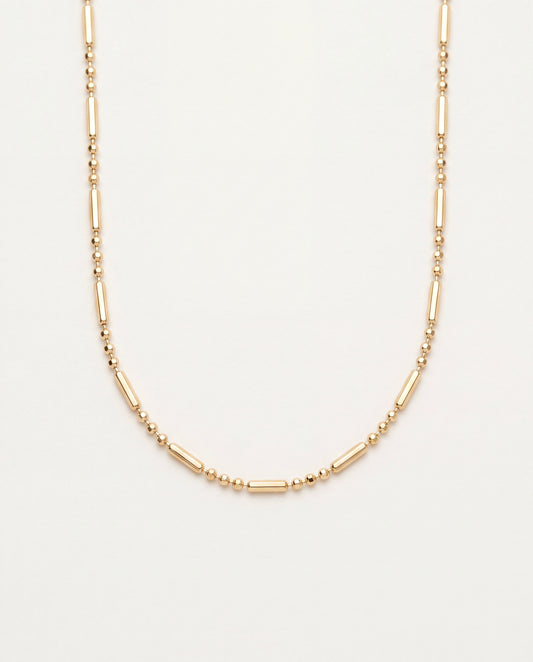 18KT Gold Filled Necklaces, Gold Filled Beaded Link Necklace | Dainty 1.5mm Chain by HAUS OF MONOGRAM