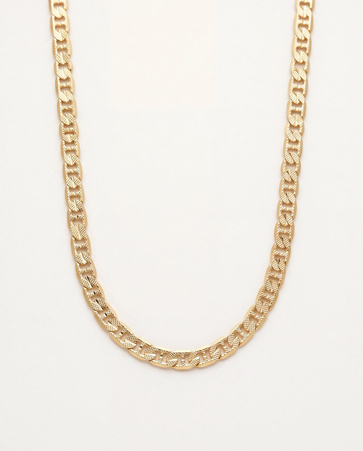 18KT Gold Filled Men's Chains, Gold Filled Beveled Mariner Chain | 4.5mm 18kt Gold Link Necklace in 20"–28" Lengths by HAU...