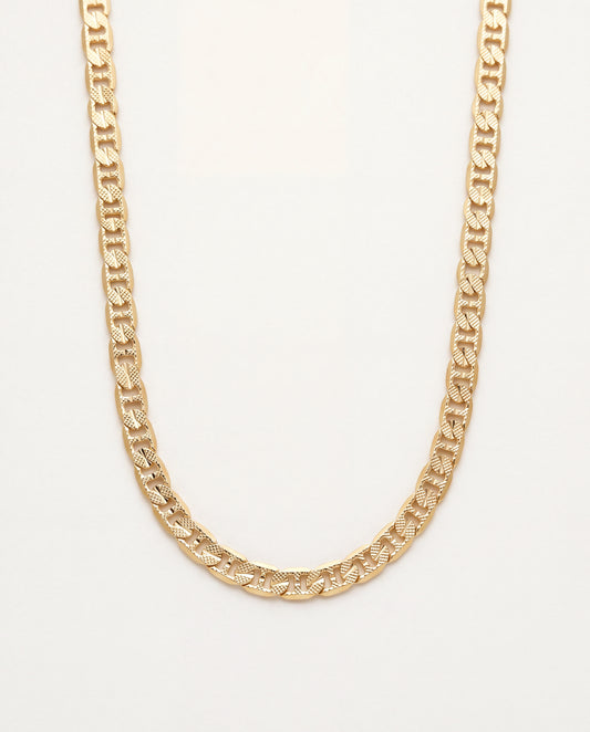 18KT Gold Filled Men's Chains, Gold Filled Beveled Mariner Chain | 4.5mm 18kt Gold Link Necklace in 20"–28" Lengths by HAU...