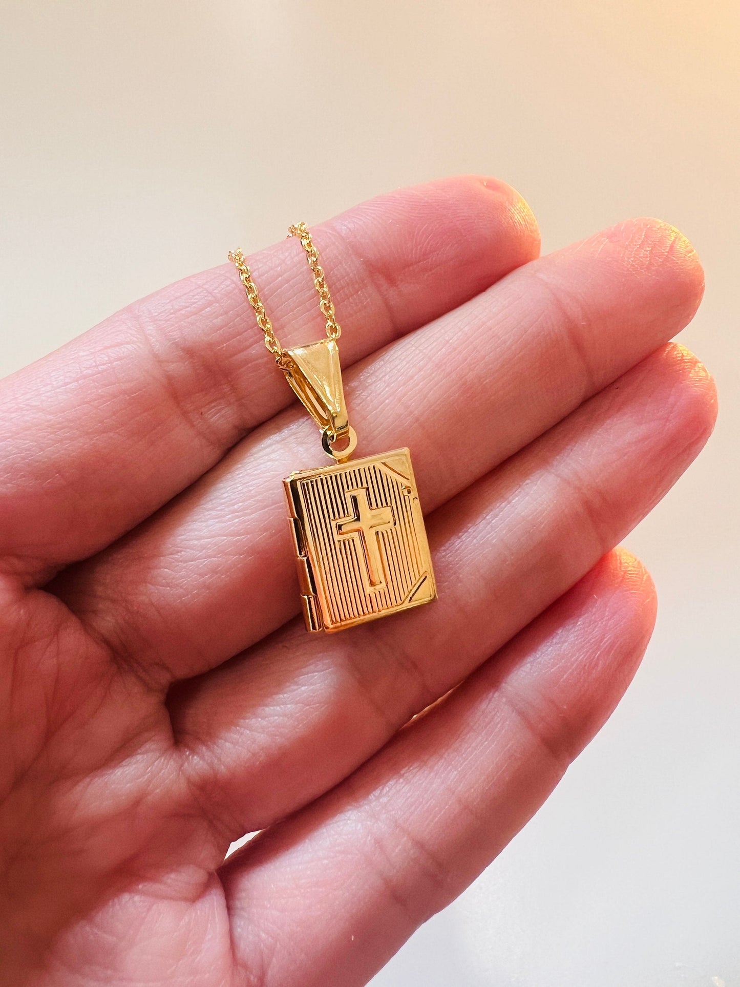 Gold Filled Bible Necklace | Faith-Inspired Keepsake by HAUS OF MONOGRAM