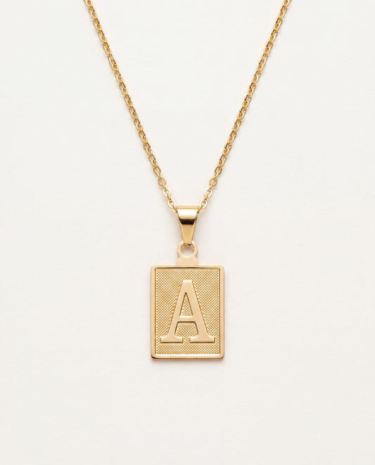 18KT Gold Filled Necklaces, Gold Filled Block Initial Necklace | Personal, Polished & Timeless by HAUS OF MONOGRAM