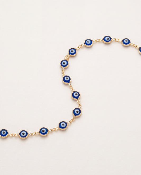 Gold Filled Blue Evil Eye Bracelet