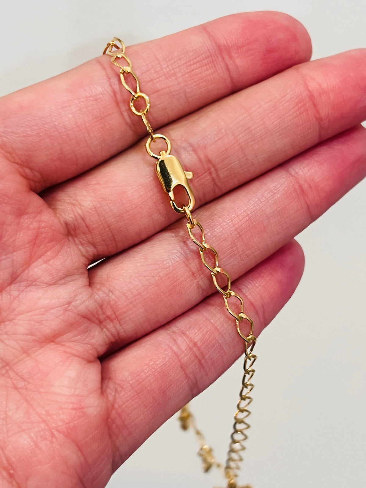 18KT Gold Filled Anklets, Gold Filled Bow Anklet | Dainty 9.5" 3mm Chain Charm by HAUS OF MONOGRAM