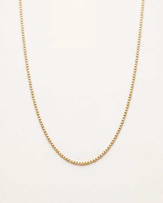 18KT Gold Filled Necklaces, Gold Filled Box Chain | 0.5mm Width | 18–24 Inch Length by HAUS OF MONOGRAM