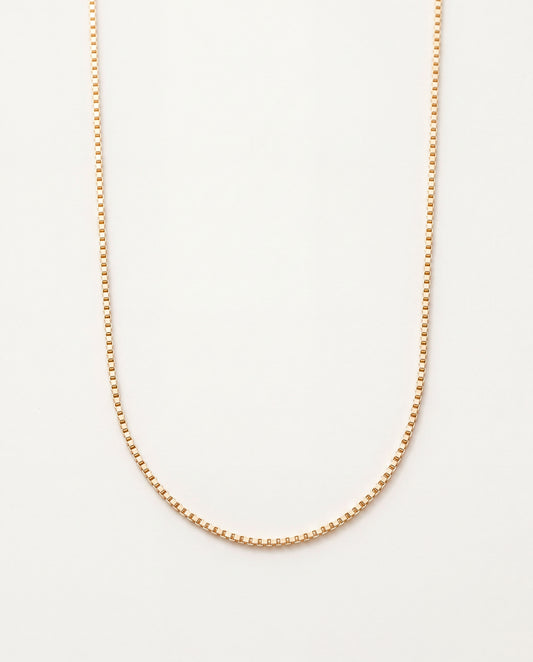 18KT Gold Filled Necklaces, Gold Filled Box Chain | 0.9mm Width | 18–24 Inch Options by HAUS OF MONOGRAM