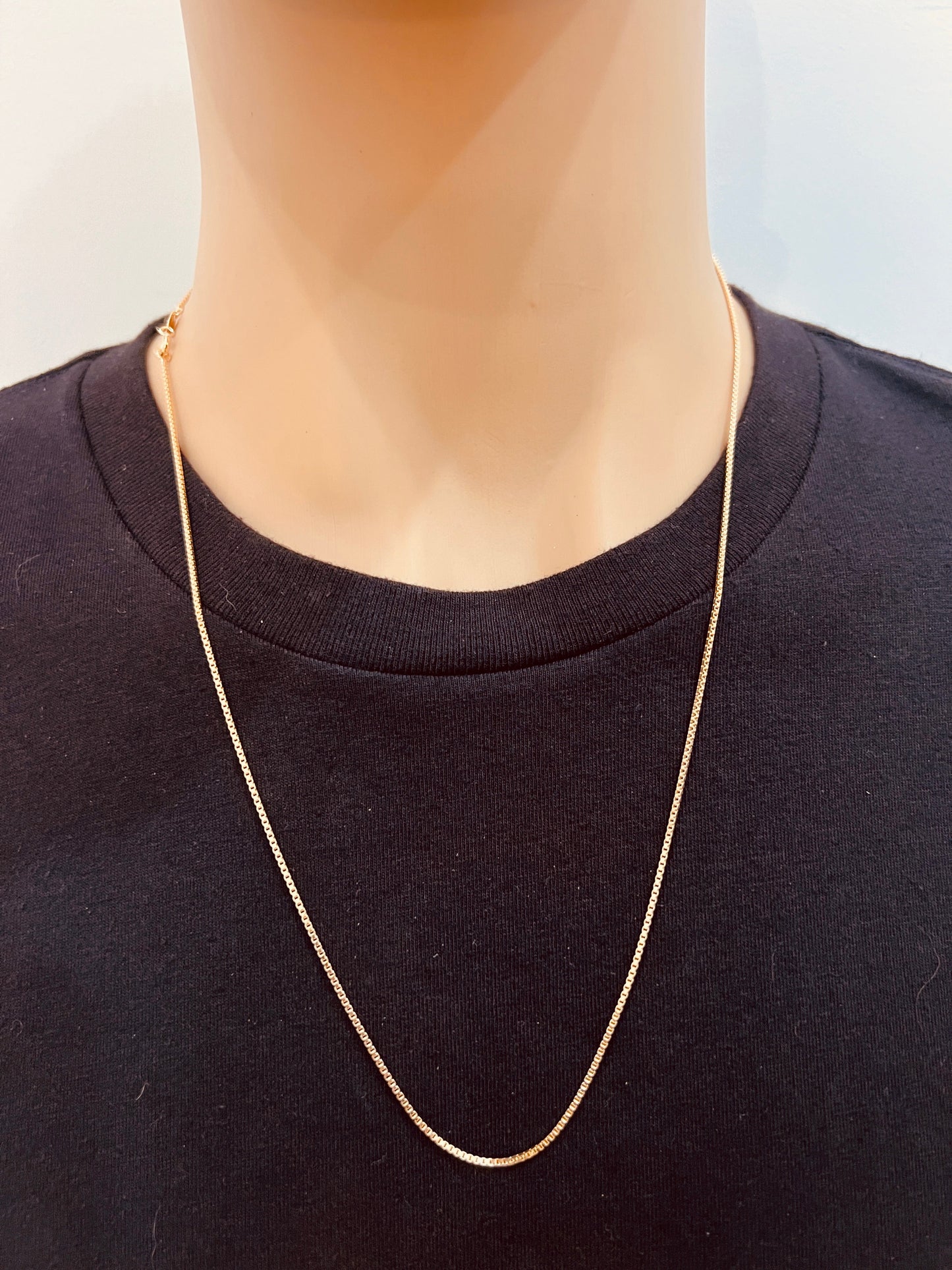 18KT Gold Filled Necklaces, Gold Filled Box Chain | 0.5mm Width | 18–24 Inch Length by HAUS OF MONOGRAM